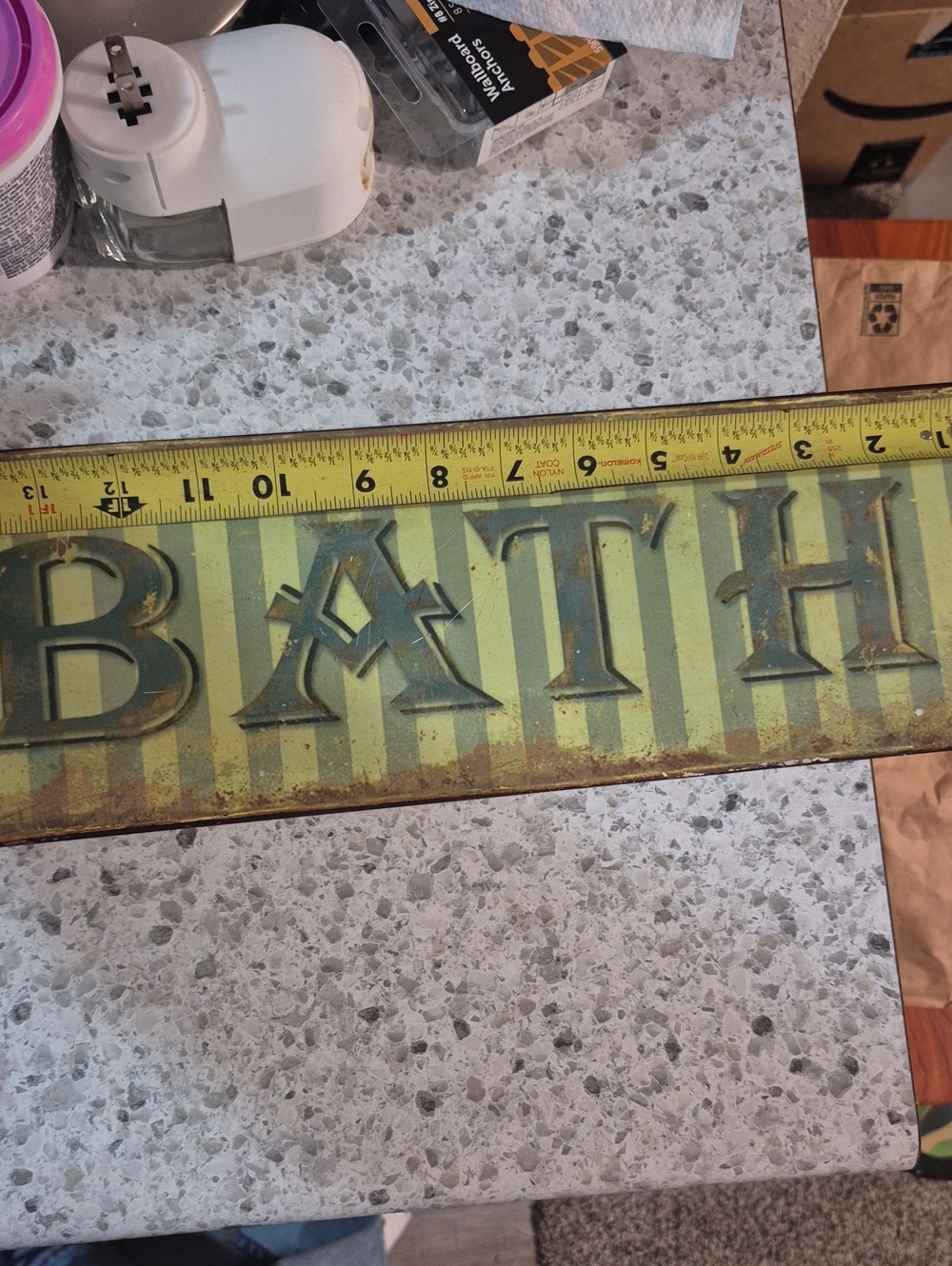 Rustic Green 'BATH' Wall Sign - Home Bath Decor